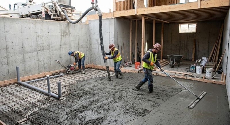 Basement Concrete Installation in Mansfield, MA