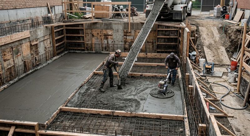Basement Concrete Installation in Mansfield, MA