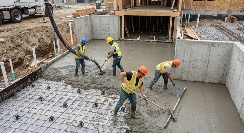 Basement Concrete Installation in Plainville, MA