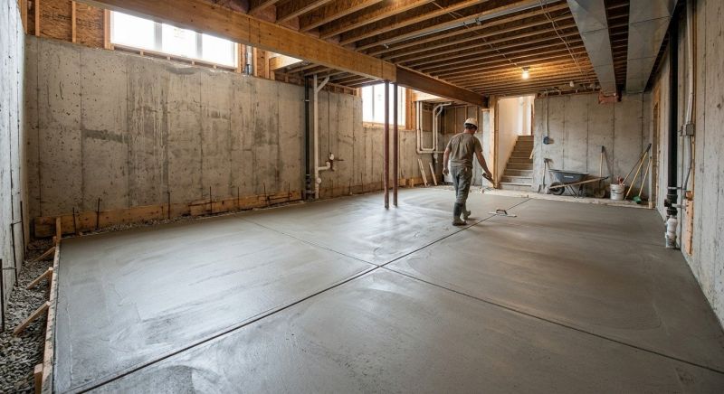 Basement Concrete Installation in Providence County, RI